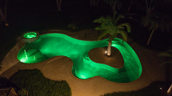 Larsen's Pool Neaves Pool & Spa Evening Aerial-1
