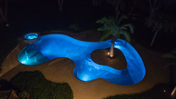Larsen's Pool Neaves Pool & Spa Evening Aerial-2