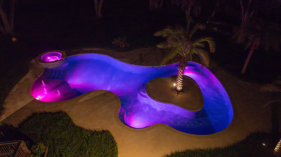 Larsen's Pool Neaves Pool & Spa Evening Aerial-3