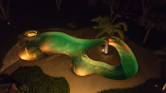 Larsen's Pool Neaves Pool & Spa Evening Aerial-5