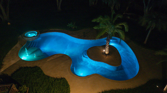 Larsen's Pool Neaves Pool & Spa Evening Aerial-8