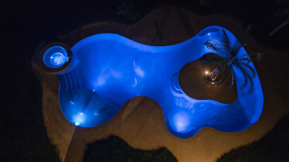 Larsen's Pool Neaves Pool & Spa Evening Aerial-14