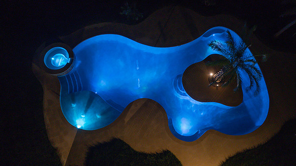 Larsen's Pool Neaves Pool & Spa Evening Aerial-21