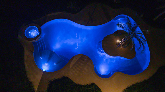 Larsen's Pool Neaves Pool & Spa Evening Aerial-22