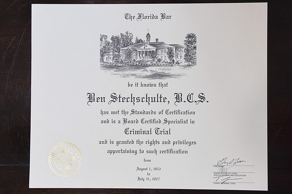 Ben Stechshulte Board Certified-2