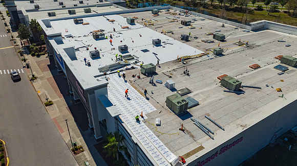 Nations Roofing during construction Planet Fitness -11