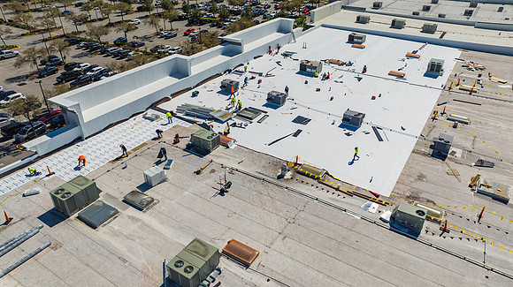 Nations Roofing during construction Planet Fitness -12